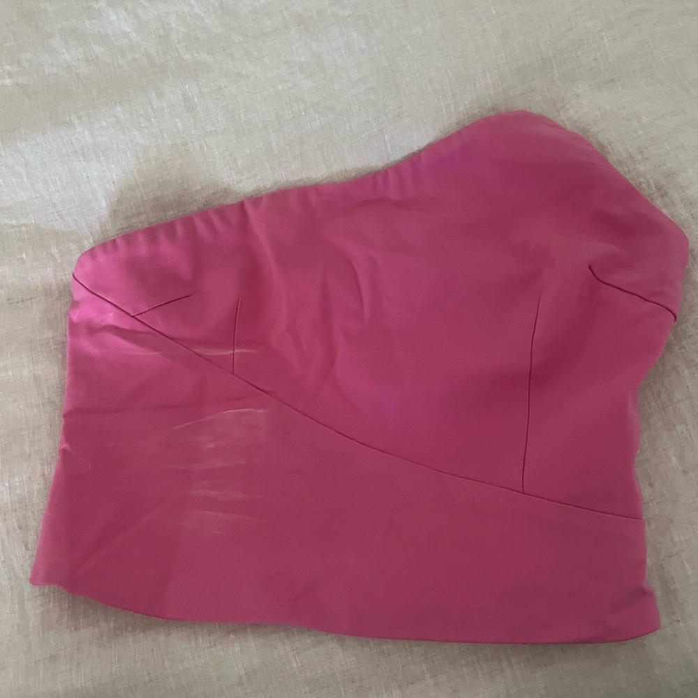 Superdown / Revolve Pink Strapless Asymmetrical T… - image 2